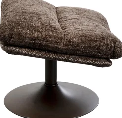 Outlet KARE Design Fotel obrotowy brązowy z podnóżkiem podstawa stalowa 82x93 cm - KARE