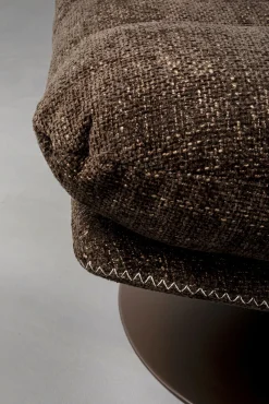 Outlet KARE Design Fotel obrotowy brązowy z podnóżkiem podstawa stalowa 82x93 cm - KARE