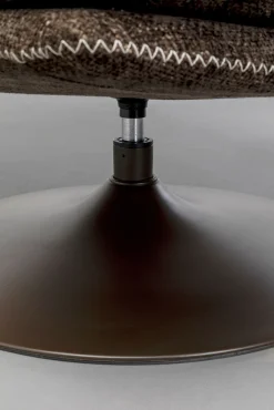 Outlet KARE Design Fotel obrotowy brązowy z podnóżkiem podstawa stalowa 82x93 cm - KARE