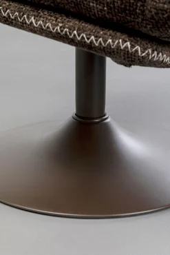 Outlet KARE Design Fotel obrotowy brązowy z podnóżkiem podstawa stalowa 82x93 cm - KARE