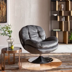 Fashion KARE Design Fotel obrotowy Cosy 81x84 cm szary - KARE