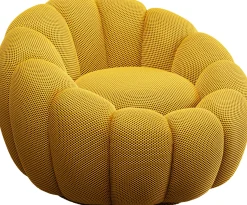 Sale KARE Design Fotel obrotowy do salonu nowoczesny żółty 94x66 cm - KARE