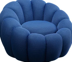 Clearance KARE Design Fotel obrotowy do salonu nowoczesny niebieski 94x66 cm - KARE