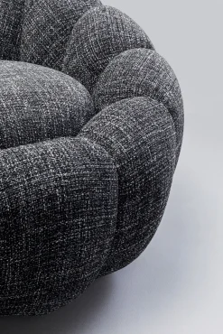 Fashion KARE Design Fotel obrotowy do salonu tkanina melanżowa czarna 94x66 cm - KARE