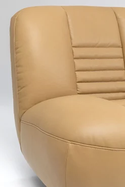 New KARE Design Fotel obrotowy jasnobrązowy skóra semianilinowa podstawa czarna 79x74 cm - KARE