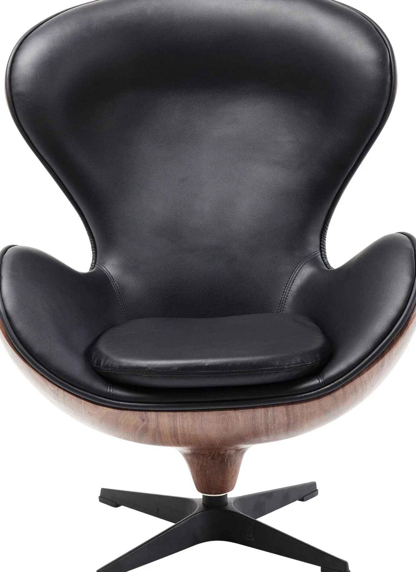 Clearance KARE Design Fotel obrotowy Loung 43x114 cm czarno-orzechowy - KARE