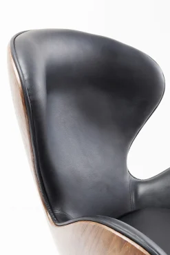 Clearance KARE Design Fotel obrotowy Loung 43x114 cm czarno-orzechowy - KARE