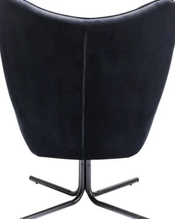Best KARE Design Fotel obrotowy Oscar Velvet 82x95 cm czarny - KARE