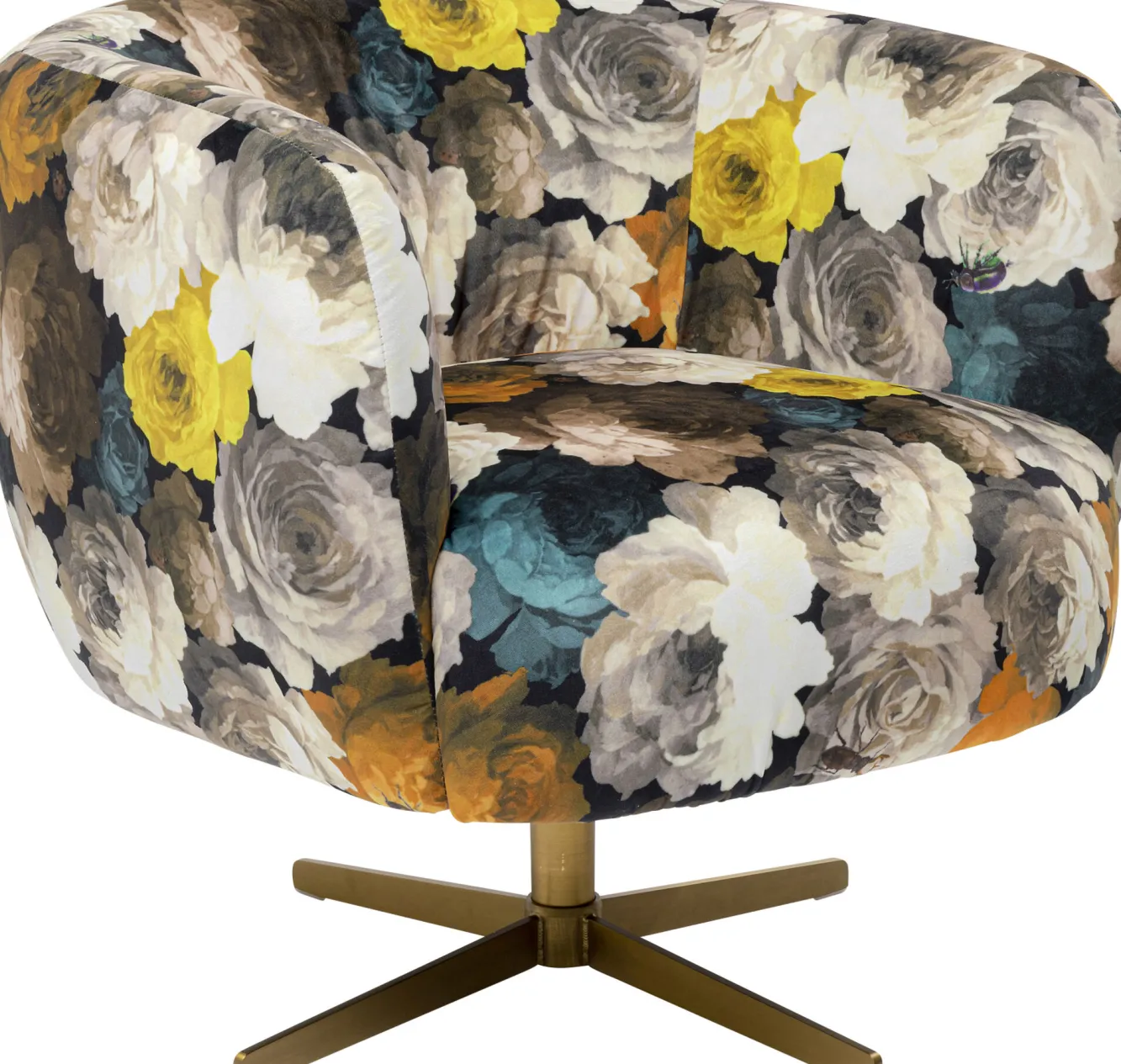 Online KARE Design Fotel obrotowy Peony Yellow 81x70 cm - KARE