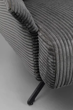 Discount KARE Design Fotel obrotowy szary z czarnymi stalowymi nogami 84x71 cm - KARE