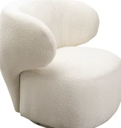 Hot KARE Design Fotel obrotowy uszak w kolorze kremowym 80x77 cm - KARE