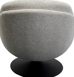 Outlet KARE Design Fotel obrotowy z podnóżkiem tkanina z kolorowymi detalami 81x84 cm - KARE