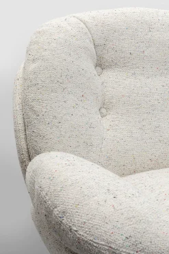 Outlet KARE Design Fotel obrotowy z podnóżkiem tkanina z kolorowymi detalami 81x84 cm - KARE