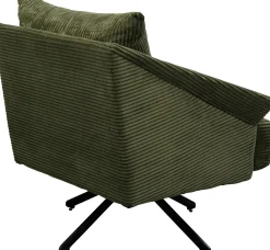 Clearance KARE Design Fotel obrotowy zielony z czarnymi stalowymi nogami 84x71 cm - KARE