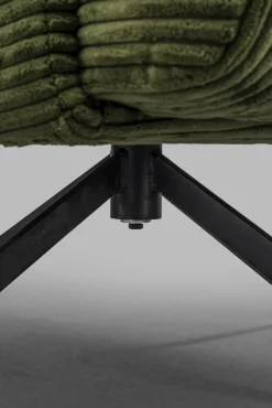 Clearance KARE Design Fotel obrotowy zielony z czarnymi stalowymi nogami 84x71 cm - KARE