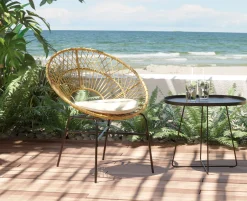 Clearance KARE Design Fotel ogrodowy Bali 75x83 cm naturalny - nogi czarne - KARE