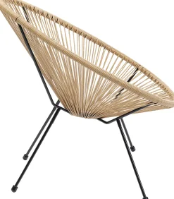 Fashion KARE Design Fotel ogrodowy brązowy nogi metalowe czarne - KARE