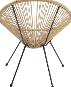 Fashion KARE Design Fotel ogrodowy brązowy nogi metalowe czarne - KARE