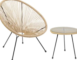 Fashion KARE Design Fotel ogrodowy brązowy nogi metalowe czarne - KARE