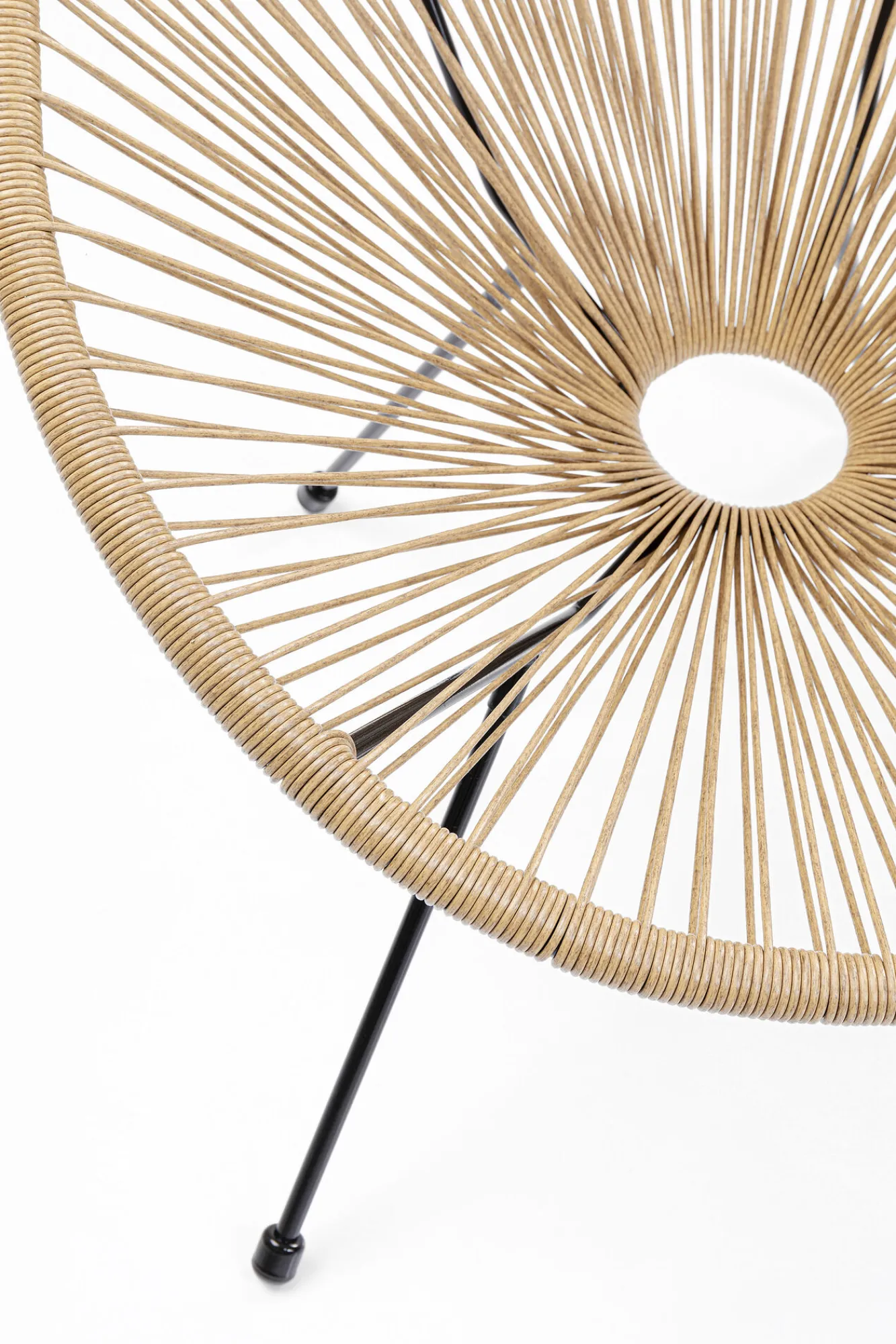 Fashion KARE Design Fotel ogrodowy brązowy nogi metalowe czarne - KARE