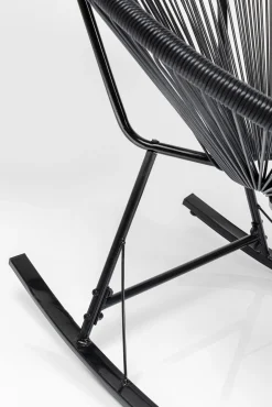 Best KARE Design Fotel ogrodowy bujany czarny nogi stalowe 73x85 cm - KARE