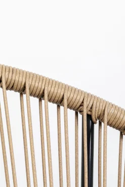 Sale KARE Design Fotel ogrodowy bujany naturalny nogi stalowe czarne 73x85 cm - KARE