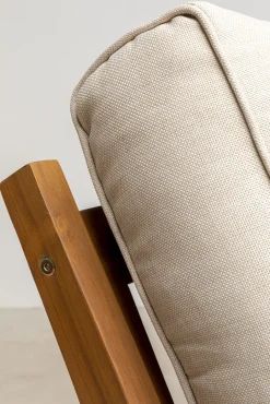 Hot KARE Design Fotel ogrodowy siedzisko kremowe 80x74 cm nogi drewno akacjowe - KARE