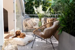 Best KARE Design Fotel ogrodowy Spaghetti 73x87 cm naturalny nogi czarne - KARE