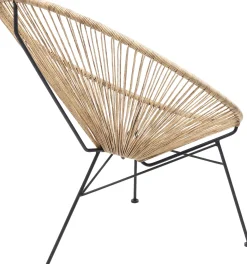 Best KARE Design Fotel ogrodowy Spaghetti 73x87 cm naturalny nogi czarne - KARE