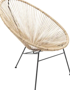 Best KARE Design Fotel ogrodowy Spaghetti 73x87 cm naturalny nogi czarne - KARE