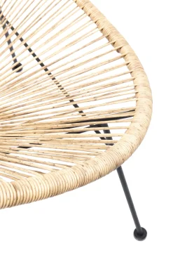 Best KARE Design Fotel ogrodowy Spaghetti 73x87 cm naturalny nogi czarne - KARE