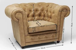 Best KARE Design Fotel Oxford 115x76 cm jasnobrązowy - KARE