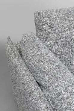 Hot KARE Design Fotel szeroki w kolorze szarym nogi stalowe czarne 126x88 cm - KARE