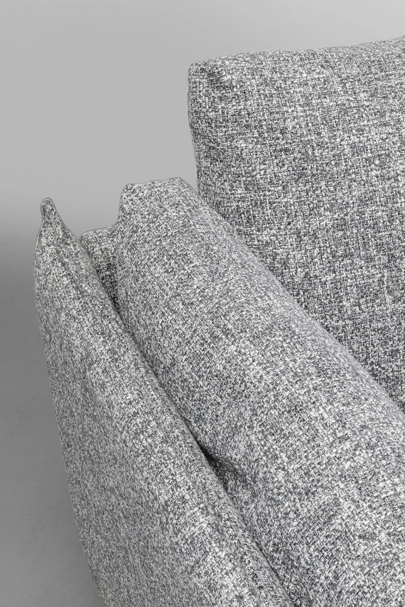 Hot KARE Design Fotel szeroki w kolorze szarym nogi stalowe czarne 126x88 cm - KARE