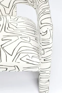 Fashion KARE Design Fotel Tripod 70x71 cm biały - czarne wzory - KARE