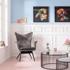 Discount KARE Design Fotel Tudor Velvet 78x100 cm srebrnoszary - KARE