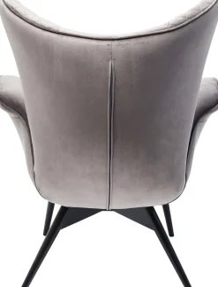 Discount KARE Design Fotel Tudor Velvet 78x100 cm srebrnoszary - KARE