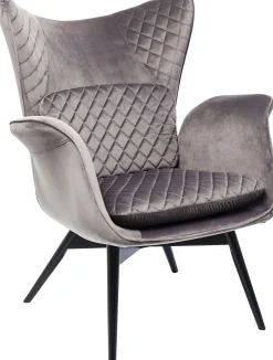 Discount KARE Design Fotel Tudor Velvet 78x100 cm srebrnoszary - KARE