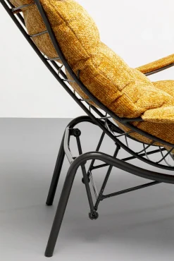 Online KARE Design Fotel żółty z podnóżkiem funkcja bujania nogi czarne - KARE