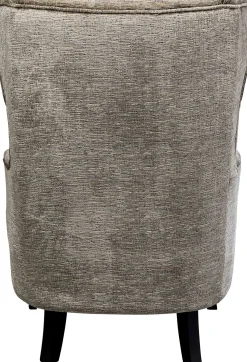 Discount KARE Design Fotel uszak wysoki szary nogi czarne drewniane 83x112 cm - KARE