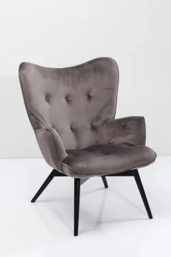 Fashion KARE Design Fotel Vicky 73x94 cm szary nogi czarne - KARE