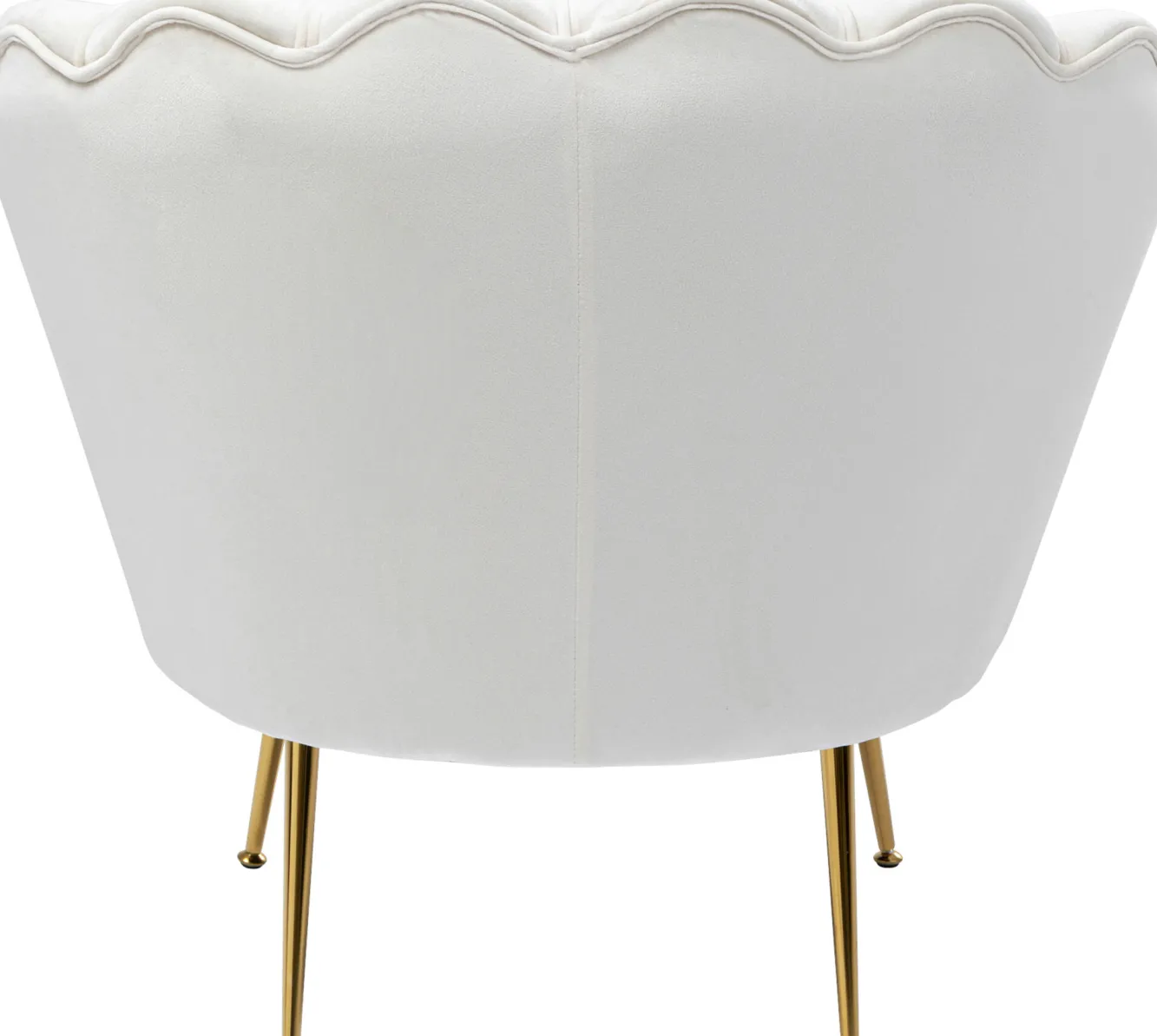 Outlet KARE Design Fotel welurowy nowoczesny beżowy muszelka nogi złote 83x77 cm - KARE