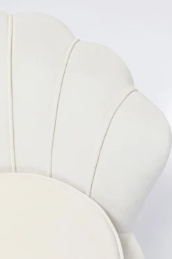 Outlet KARE Design Fotel welurowy nowoczesny beżowy muszelka nogi złote 83x77 cm - KARE