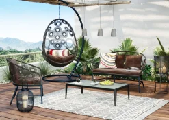 New KARE Design Fotel wiszący Ibiza 104x203 cm brązowy - KARE