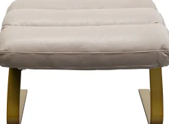 Hot KARE Design Fotel z podnóżkiem skóra semianilinowa nogi stalowe 73x90 cm - KARE