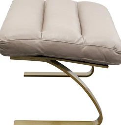 Hot KARE Design Fotel z podnóżkiem skóra semianilinowa nogi stalowe 73x90 cm - KARE