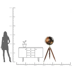 Clearance KARE Design Globus Globe Earth 61x141 cm czarny - KARE
