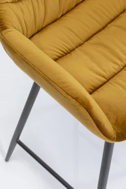 Hot KARE Design Hoker aksamitny żółty z oparciem i podłokietnikami 69 cm - KARE