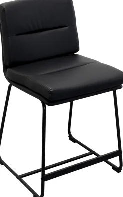 New KARE Design Hoker niski w kolorze czarnym ekoskóra i stal 60 cm - KARE