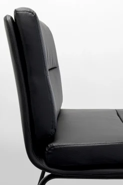 New KARE Design Hoker niski w kolorze czarnym ekoskóra i stal 60 cm - KARE